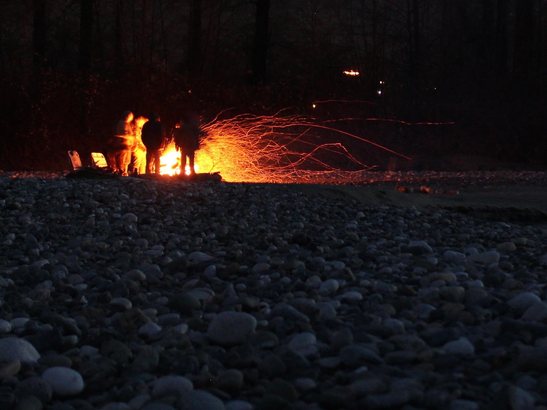Bonfire at the Vedder River in Chilliwack BC