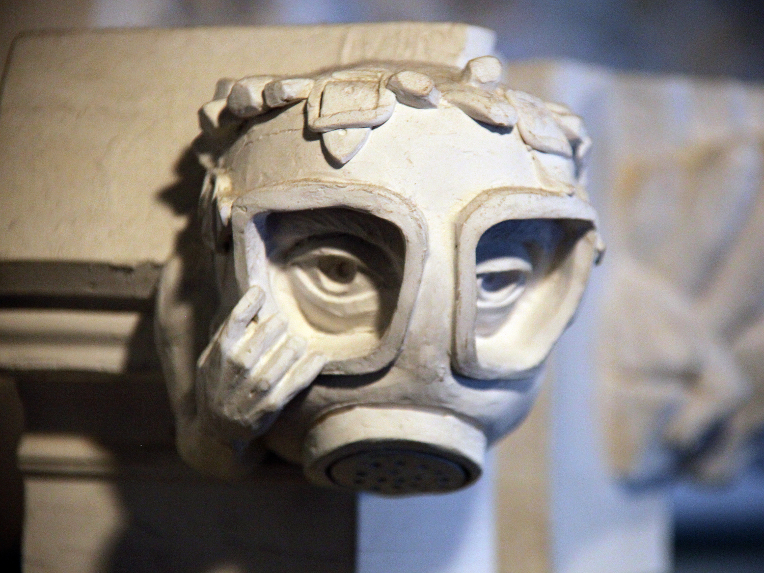 "Gas Mask Gargolyle - Washington National Cathedral" photo by Tim Evanson CC BY-SA 2.0