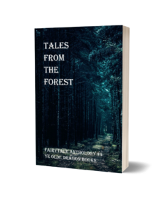 A paperback book featuring a dark creepy forest with a palely-lit path and the title: Tales From the Forest.